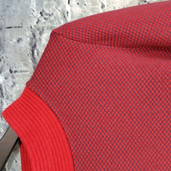 Skovhuus | Cozy Micro Check Indie Artsy Red Minimalist Pullover Sweater - Picture 4 of 10
